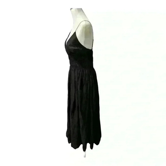 MOON RIVER Women's V Neck Sleeveless Shirred Maxi Dress Black New With Tags - Picture 7 of 8
